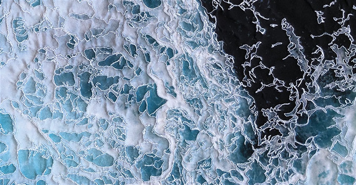 Neroli Henderson, 'Whitewash' (detail). Winner of the OzQuilt Network 'Award of Excellence' 2019, 94.5 x 63cm